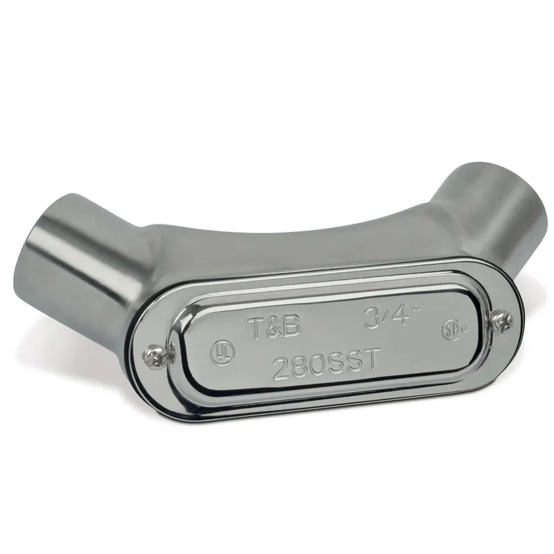 T&B IND FITTING LU28SST 3/4 Inch 316 Stainless Steel Form 8 (LU) Universal Conduit Elbow, Cover and Gasket