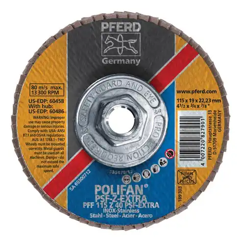 PFERD 69300722 Universal Line PSF Z-EXTRA 4-1/2 in Dia Coated Abrasive Flap Disc