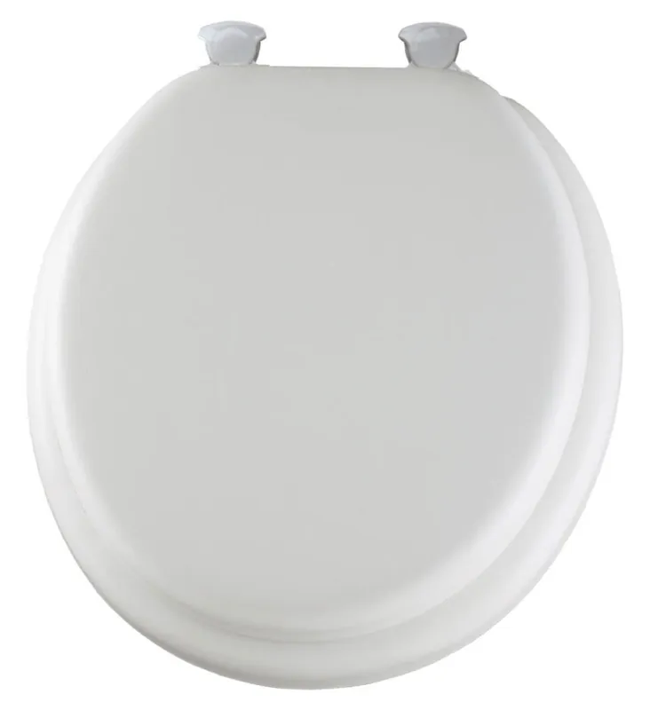 Bemis 13EC-000 White Molded Wood Easy Clean and Change Hinge Closed Front Round Soft Toilet Seat with Cover