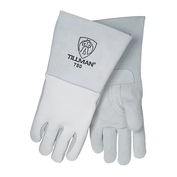 Tillman 750L Stick Welding Gloves 14 inch Split Elkskin Pearl