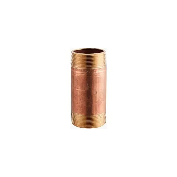Merit 2120-400 Red Brass Nipple, Schedule 40 (Standard) NPT, 1-1/4 x 4