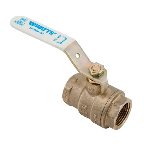 Watts 0555103 Full Port Brass Ball Valve, 3/4 inch, FIP x FIP