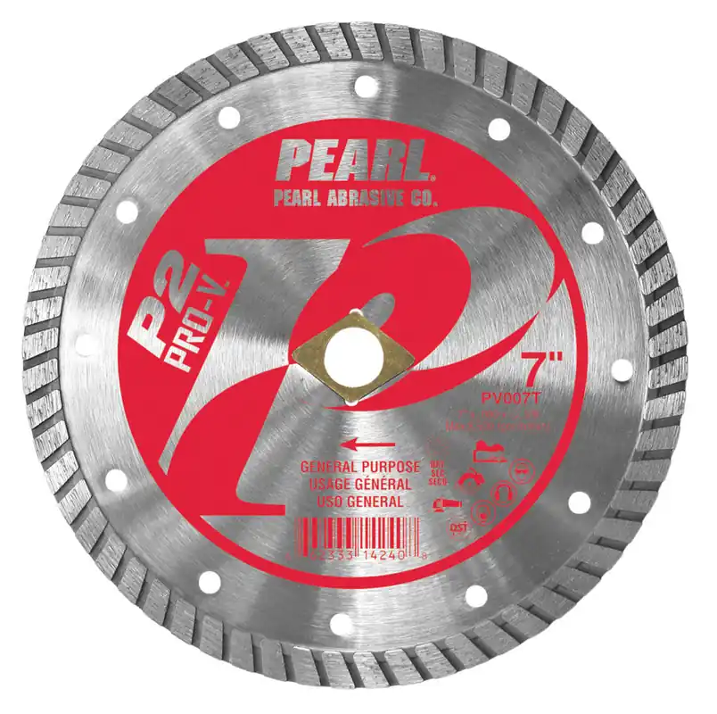 Pearl PV007T 7 x .090 x Dia, 5/8 P2 Pro-V Gen. Purpose Flat Core Turbo Blade