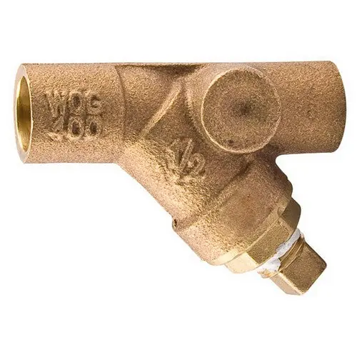 Watts Water Technologies 0379112 LF777SI Lead-Free Cast Copper Silicon Alloy Wye Strainer 3/4 inch Threaded Connection 1/4 inch IPS Blow-Off Port Size