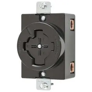 Hubbellock HBL20403 Hubbellock® Single Receptacle Non-NEMA Black Phenolic