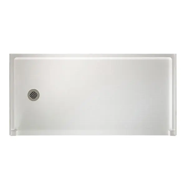 Swanstone SBF-3060-L-010 Barrier-Free Shower Floor, White, Left Drain, 60 in W x 30 in D