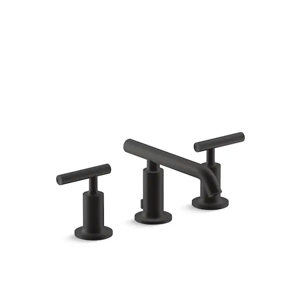 Kohler 14410-4-BL Purist Two Handle Widespread Bathroom Sink Faucet in Matte Black