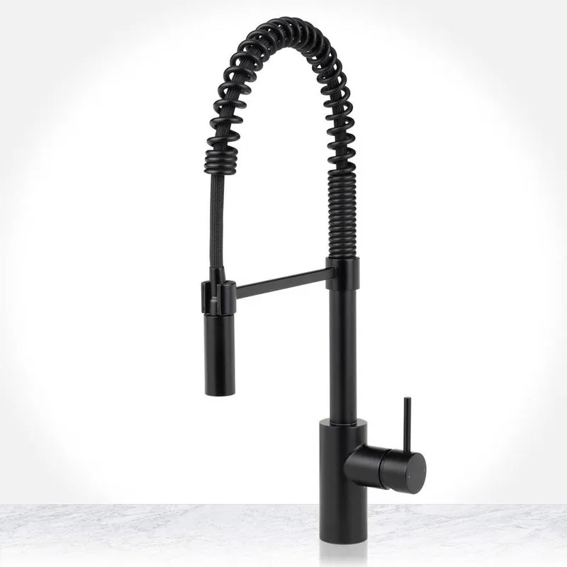 Miseno MNO6557FB Single Handle Pull Down Kitchen Faucet in Flat Black