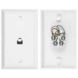 Allen Tel AT216-6-15 Flush Mount Phone Wall Jack 6-Conductor White