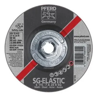 PFERD 69901183 Performance Line SG Depressed Center Wheel 4-1/2 in Dia 1/4 in THK 24 Grit