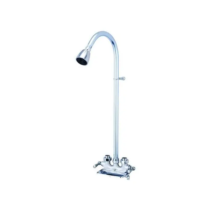 Central Brass 0477-RC Two Lever Handle Utility Shower with Shower Head and Soap Dish