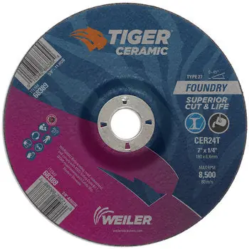 TIGER 68388 Grinding Wheel 24 Grit 7 in Diameter 10 EA/BX