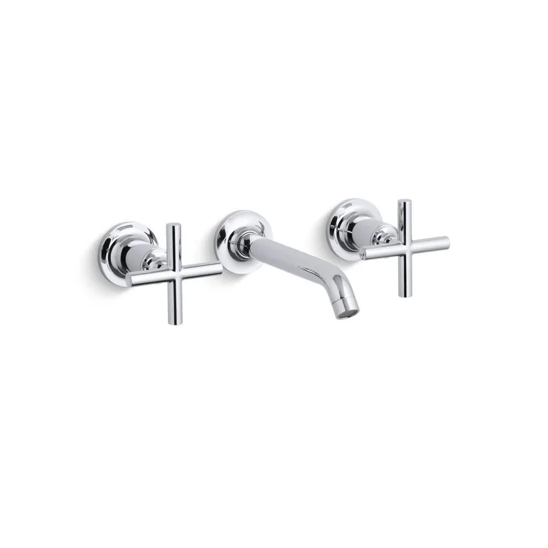 Kohler T14413-3-SN Purist Two Handle Wall Mount Widespread Bathroom Sink Faucet