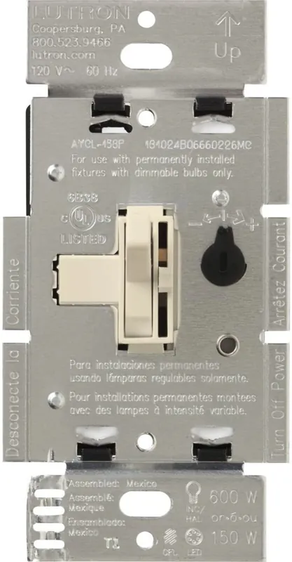 Ariadni AYCL-153P-LA C-L Dimmer CFL/LED 150W CFL/LED or 600W Incandescent/Halogen