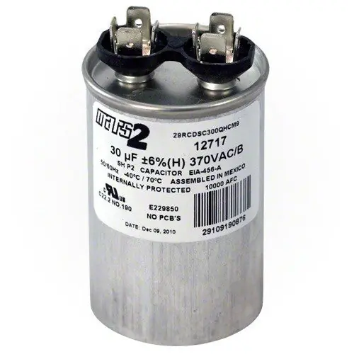 MARS Motors and Armatures 12717 Mars 30MFD 370VAC Single Section Round Motor Run Capacitor, Aluminum