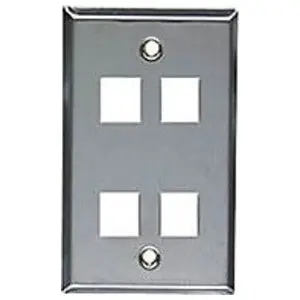 Allen Tel ATBKF-VT-4 Versatap Faceplate Stainless Steel 4-Port