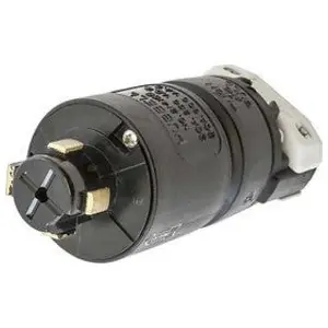 Hubbellock HBL21415B Locking Plug Non-NEMA 30A 600Vac/20A 250Vdc 3P4W Black and White