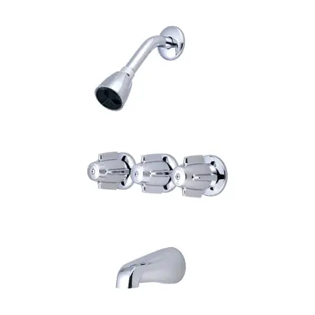 Central Brass 80968-Z Three Canopy Handle Tub & Shower Faucet Trim 8 Centers 1/2 CXC Inlets