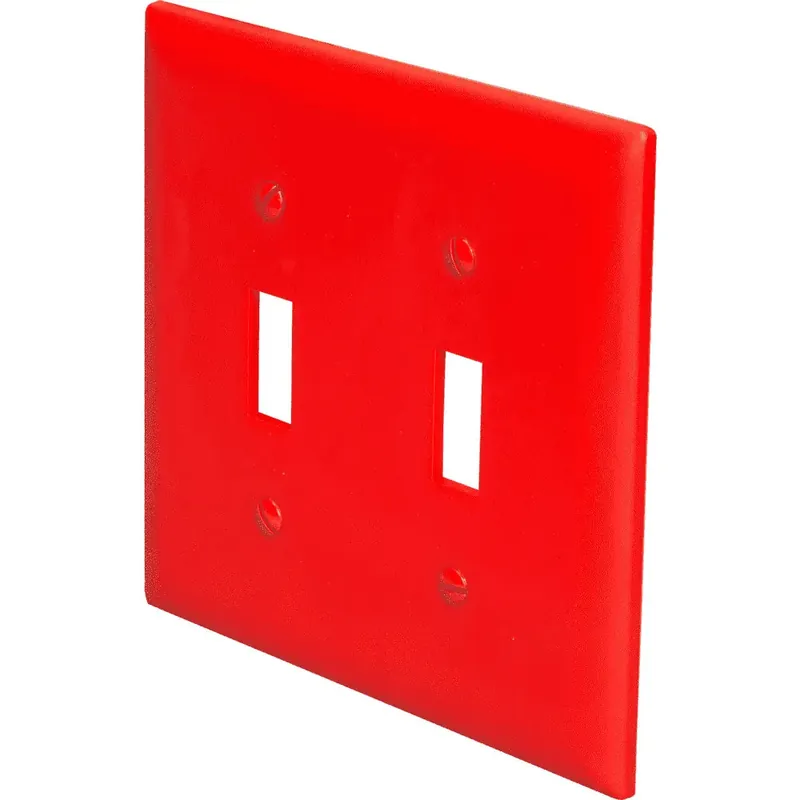 Pass & Seymour TP2-RED Nylon Wall Plate, 2-Gang, Red