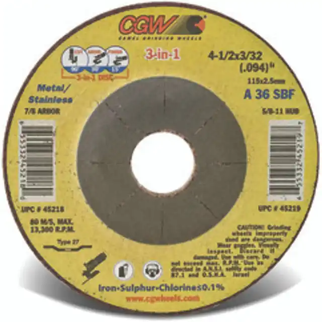 CGW 45220 Depressed Center Wheel 5 in 36 Grit