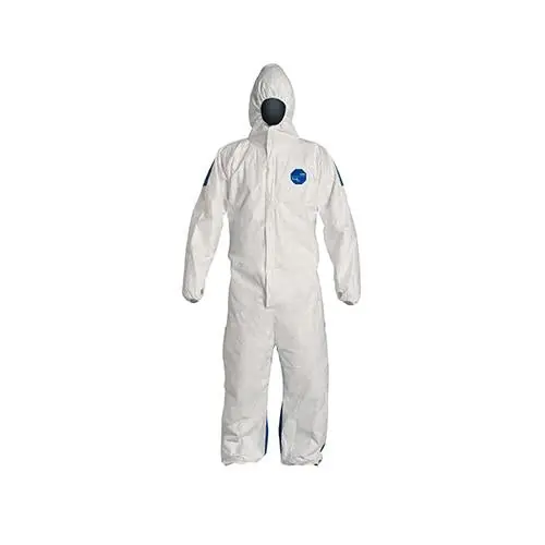 DuPont D14786722 Tyvek 400D Hooded Coveralls with Elastic Wrists and Ankles