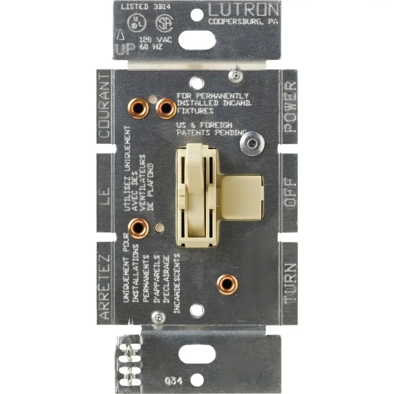 Ariadni AY2-LFSQH-IV 1.5 Amp 300 W 120 Volt Ivory 1-Pole Incandescent/Halogen Fan/Light Speed Control Dimmer