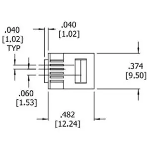 Allen Tel AT4X6 4-Contact Plug for Line Cords