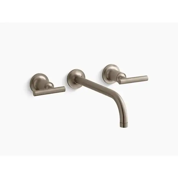 Kohler T14414-4-BV Purist Two Handle Wall Mount Widespread Bathroom Sink Faucet