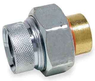 Smith-Cooper 0209FXIL 3/4 x 3/4, FPT x C, Lead-Free, Zinc Plated Forged Steel, Dielectric, Straight, Union with Self-Centering Washer, Nylon Insulator
