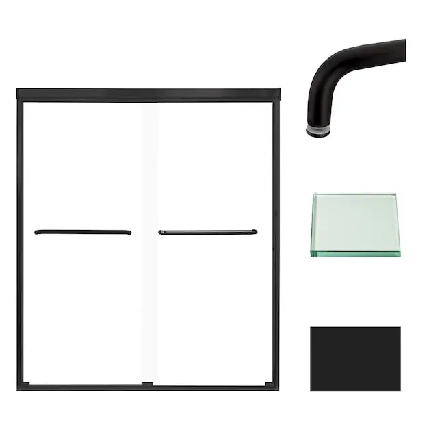 Zhongshan Donghao Hardware Co. CBP607006C-MB Shower Door 60x70 Clear Glass Matte Black