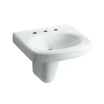 Kohler 2035-8-0 Pinoir 22 x 18 in. Oval wall-mount Widespread Bathroom Sink in White
