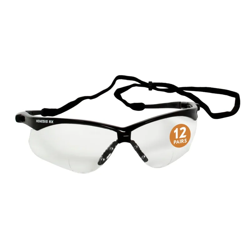 Jackson Safety 28621 Nemesis 1.5 Diopter Safety Glasses & Clear Lens