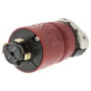 Hubbellock HBL20445B Hubbellock 30A 480V 3P4W Plug With Red Nylon Housing And Thermoset Interior