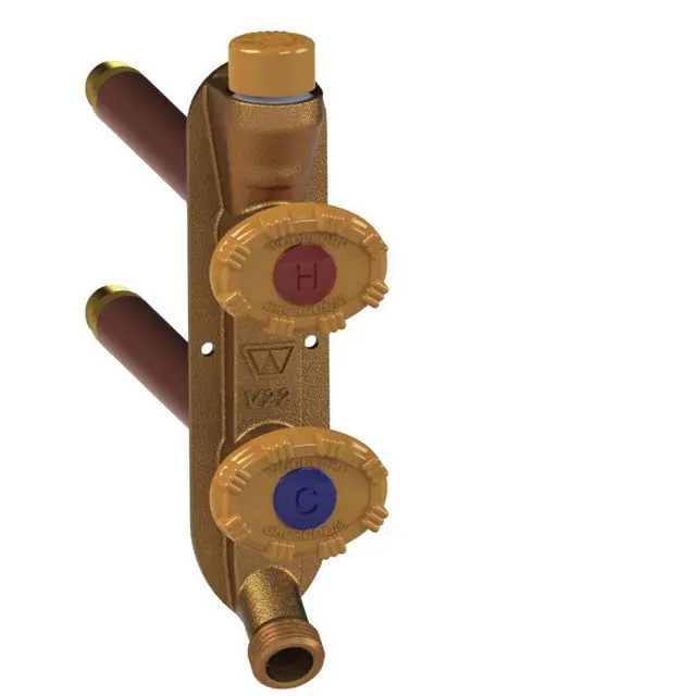 WOODFORD V22CP-8 Model 22 Freezeless Anti-Siphon Hot / Cold Wall Faucet, Vertical, With Pressure Relief Valves