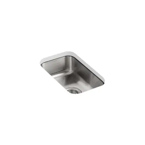 Kohler 3333-NA Undertone 10-3/4 x 17-1/2 in. No Hole Stainless Steel Single Bowl Undermount Kitchen Sink