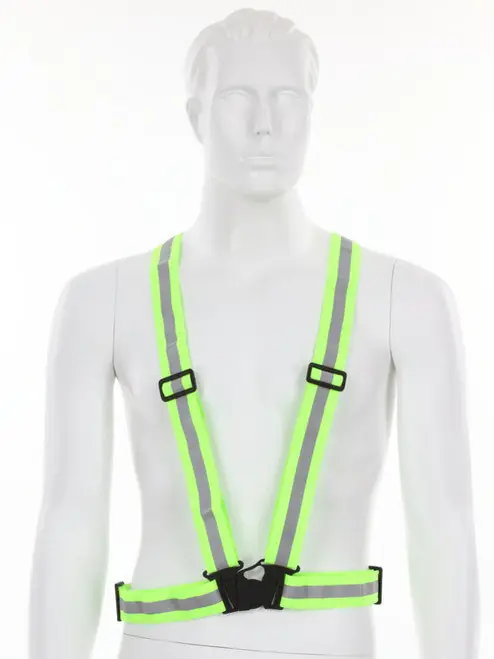 MCR Safety HVS18 General Purpose Fully Adjustable Sash Hi-Viz Fluorescent Lime