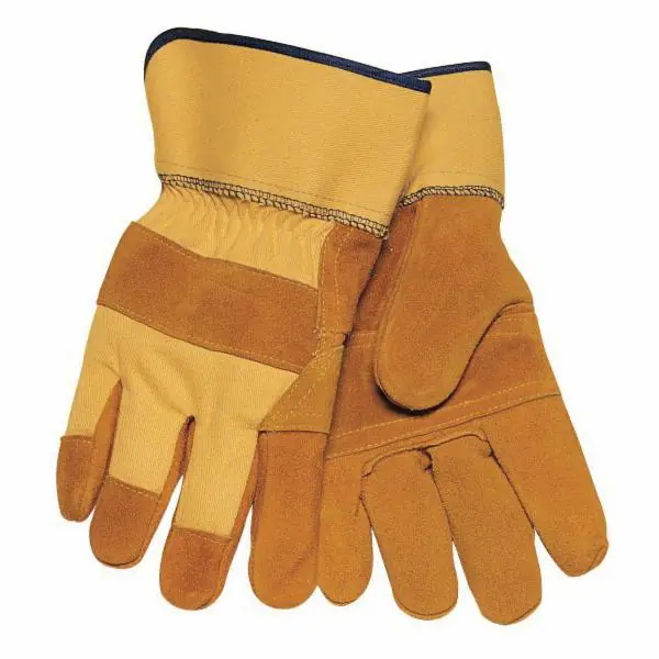 Tillman 1500YPPB Work Gloves Standard Shoulder Split Cowhide Canvas Bourbon Brown Yellow