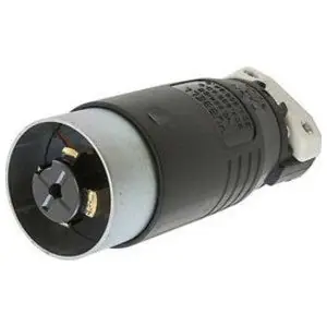 Hubbellock HBL25415B 30A 600VAC/20A 250VDC 4P5W Black Nylon Plug With Thermoset Interior and Steel Shroud
