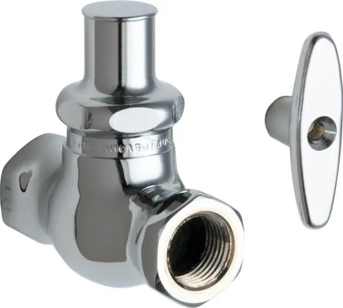 Chicago Faucets 45-LKABCP 1/2 in. FNPT T-handle Straight Supply Stop Valve