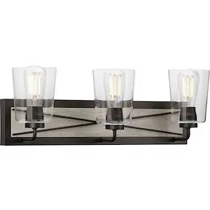 Progress Lighting P300231-143 Briarwood 60W 3-Light Vanity Fixture Graphite