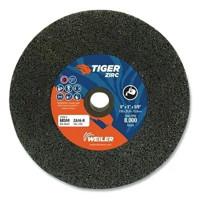 Weiler 68344 Tiger Snagging Wheel 6 inches 16 Grit Replacement MPN