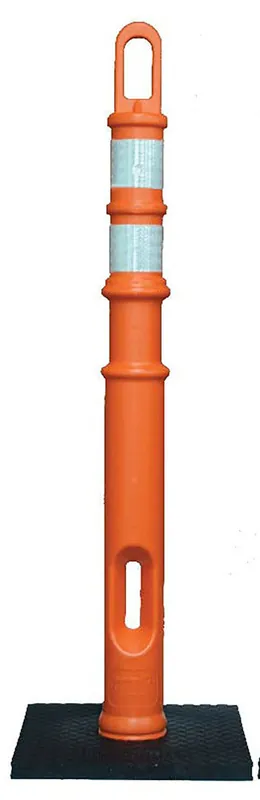 Cortina 03734CHRBCHD Delineator Post With 10 Rubber Base W/2-3 Collars