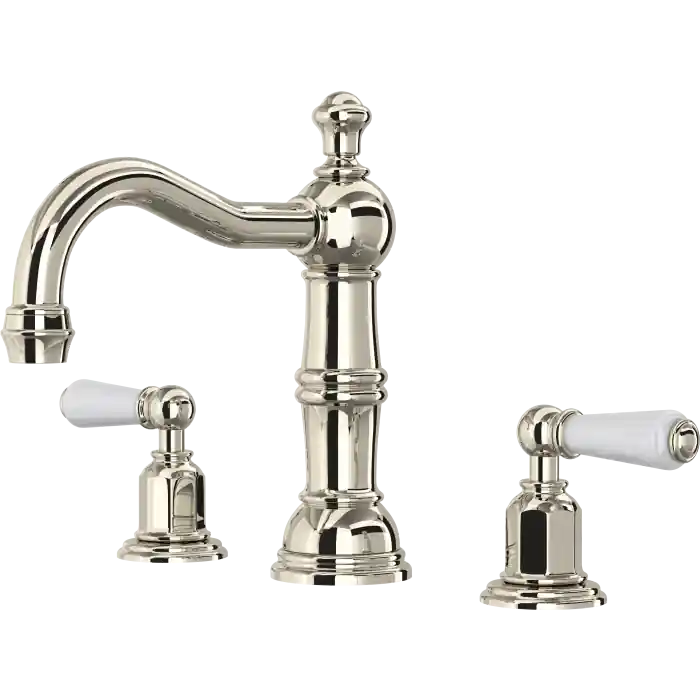 Rohl U.3720L-PN-2 Perrin And Rowe Edwardian Traditional Spout Widespread Lavatory Faucet