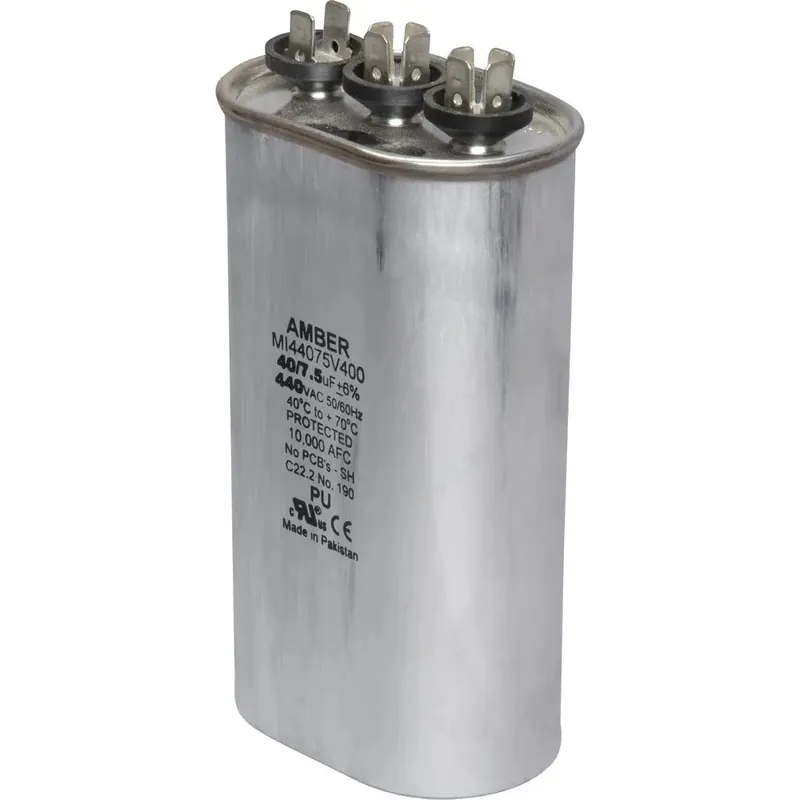 DiversiTech 4JJ7540 Motor Run Capacitor 440 VAC Oval 40+7.5µF