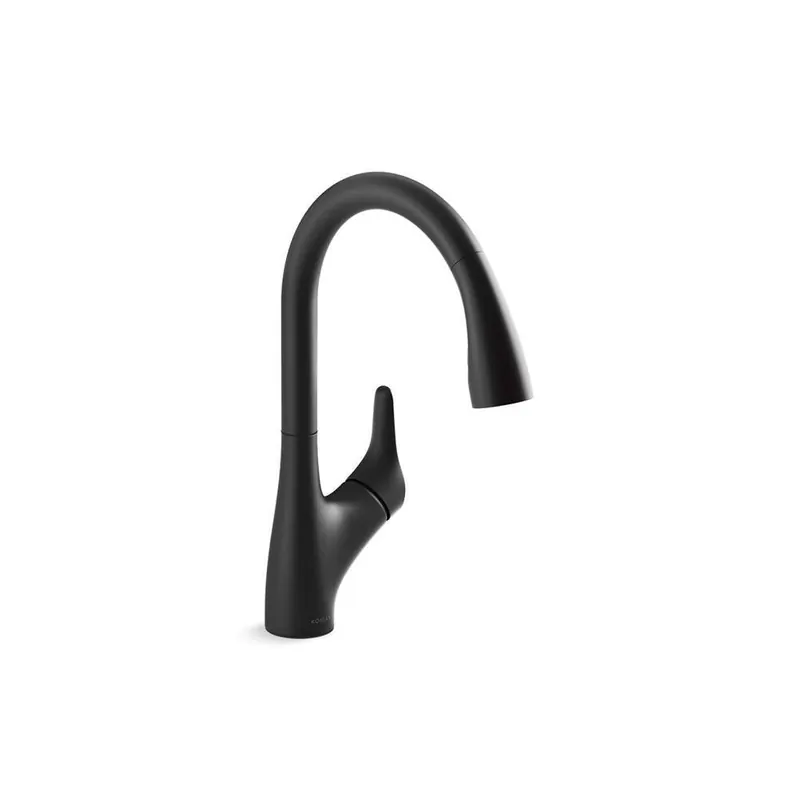 Kohler 30469-BL Rival Single Handle Pull Down Kitchen Faucet in Matte Black