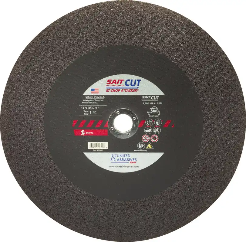UNITED ABRASIVES/SAIT 24500 14 X 0.0937 1 EZ Chop Metal Cutoff Wheel