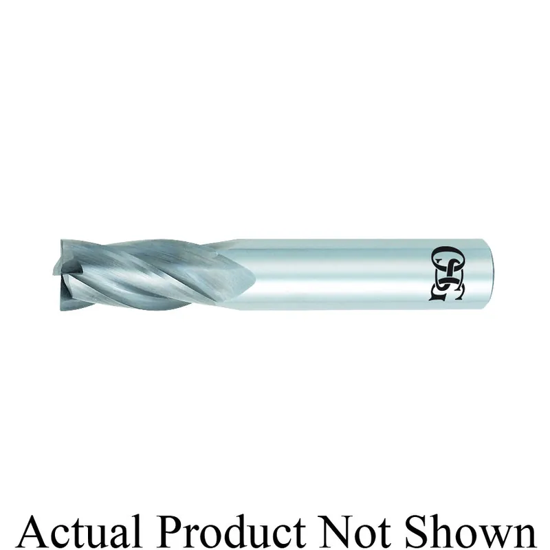 OSG 404-203111 Center Cutting Regular Length Single End Standard Square End Mill, 13/64 in Dia Cutter, 5/8 in Length of Cut, 4 Flutes, 1/4 in Dia Shank, 2-1/2 in OAL, TiAlN Coated