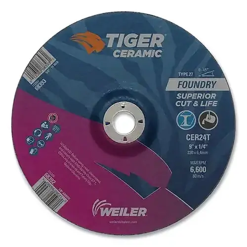 Tiger 68392 Grinding Wheel 9 Inches Diameter 30 Grit