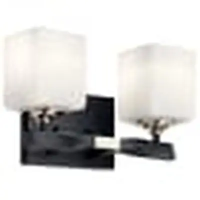Kichler 55001BK BLAC 2 75W MED INCAND BATH LGHT