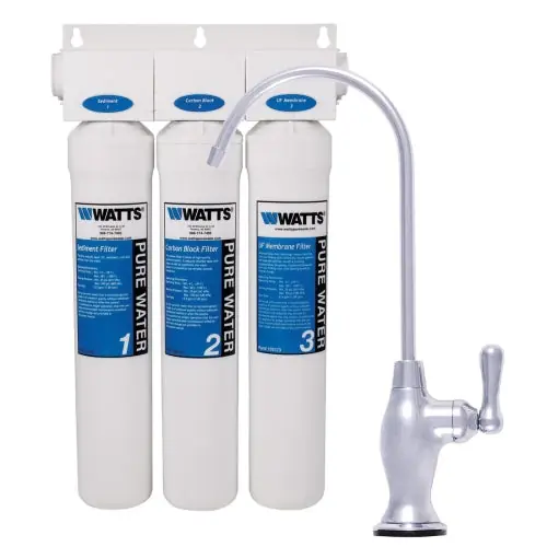 Watts Water Technologies 7100106 Kwik-Change PWDWUFKC3 Series 0.5 gpm 1/4 inch Quick Connect 3-Stage UF Membrane Filtration System